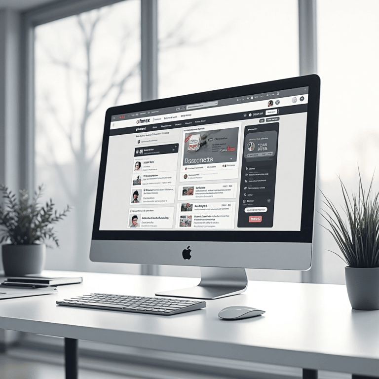 "Modern social media integration dashboard displaying connected accounts and real-time analytics across multiple platforms, enhancing online engagement and marketing."